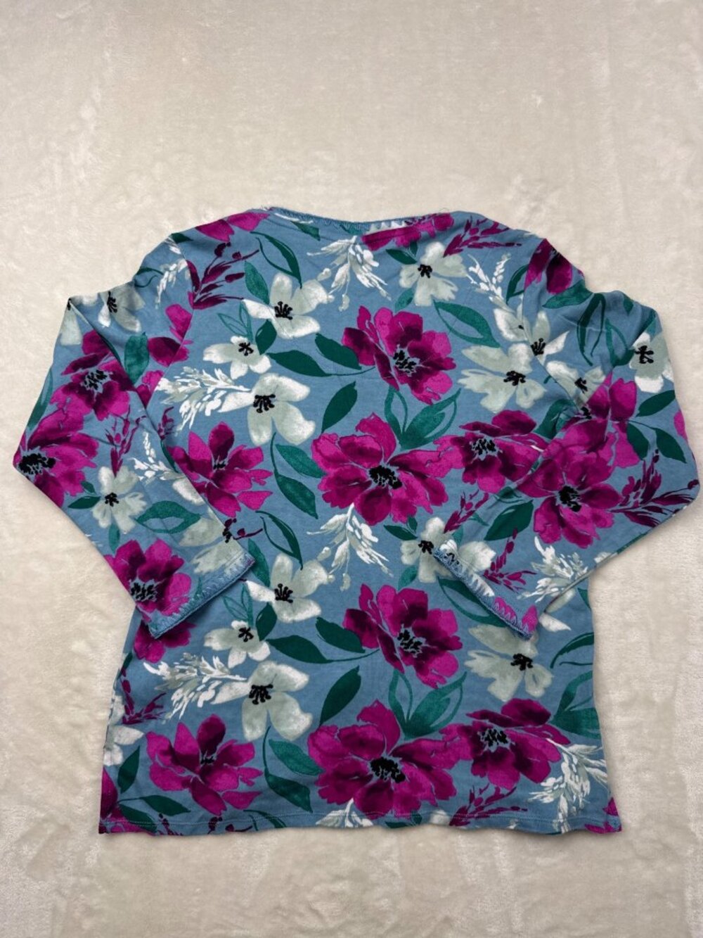 Carole Hochman Womens Floral Pajama Set Small Blue & Pink - Picture 7 of 11